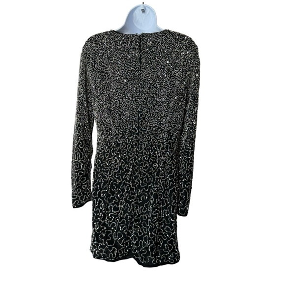 Retrofete NEW Nikki Sequins Long Sleeve Black Cocktail Party Mini Dress Size L - Picture 8 of 12
